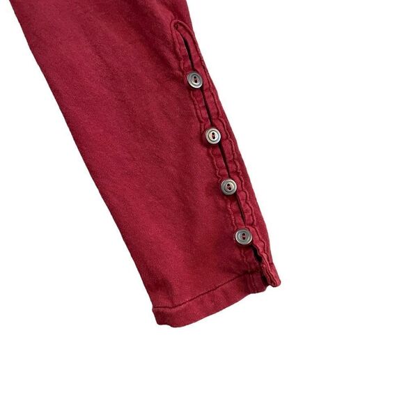 WE THE FREE Oversized Cropped Long Sleeve Shirt Red Size Medium - Picture 6 of 7